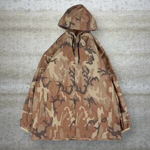 Vintage 90s Hunting Camo Windbreaker Jacket Mens L Full Zip Water Resistant